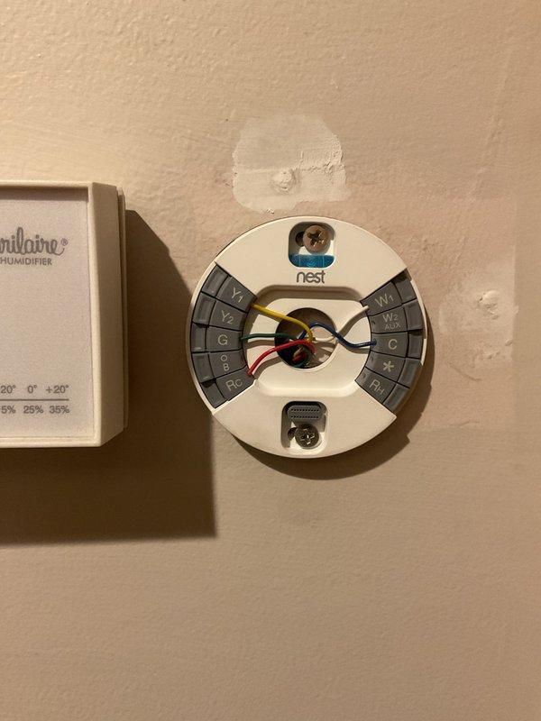 Performed standard furnace tune-up service and inspection on unit with Nest thermostat and Aprilaire humidifier control system. Identified rust formation in heat exchanger which is functional but approaching end of life. Recommended customer begin researching replacement options for future planning.