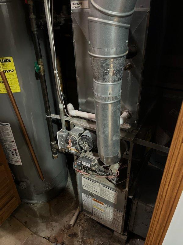 Diagnosed Carrier furnace failure due to seized blower motor preventing proper heat distribution. Performed system inspection finding severely clogged air filter and verifying functionality of flame sensor, ignitor, and burners. After cycling the furnace, confirmed blower wheel inoperability requiring blower motor replacement. Provided customer with replacement options.