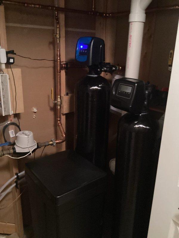 Responded to customer concern about water treatment system double cycling. Upon inspection, determined the carbon filter and water softener were cycling on the same day as designed. Verified system functionality was normal and explained proper operation to customer, resolving their confusion about the cycling schedule.