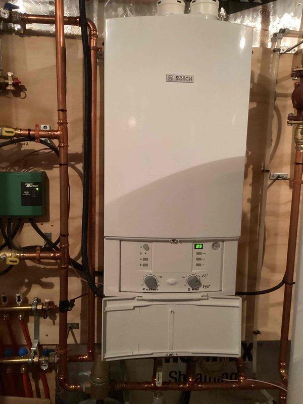 Successfully installed a new auto fill valve and backflow preventer on Bosch boiler system. Filled system to manufacturer specifications, conducted operational testing, and confirmed proper functionality of the auto fill mechanism. System is now running correctly with all components operating as designed.