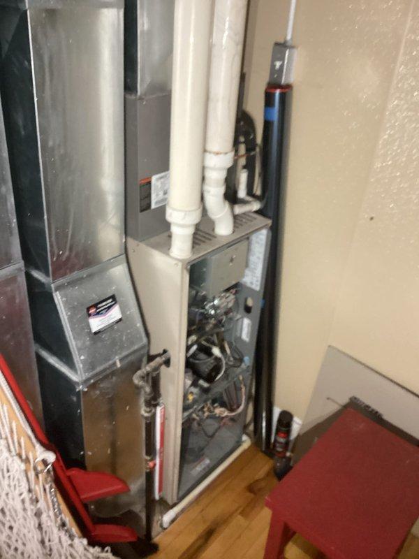 Successfully replaced dual pressure switches on the downstairs furnace, ensuring proper system operation. Performed brief inspection of upstairs furnace which appears to be in good working condition. All systems tested and functioning correctly.