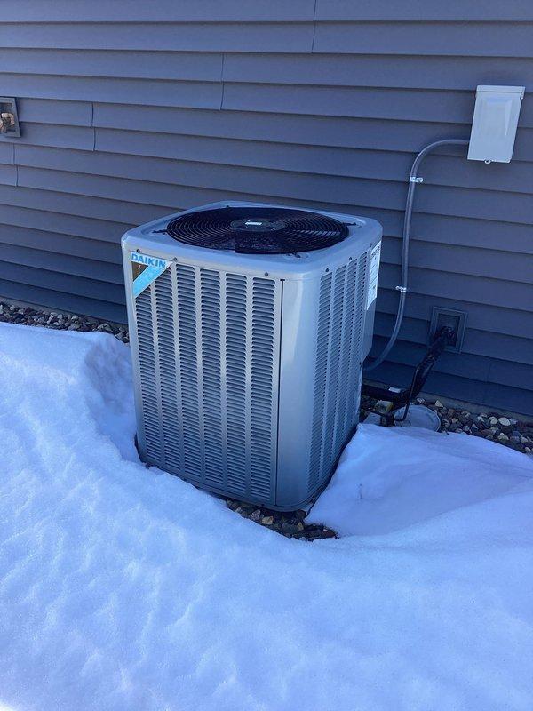 Responded to no heat call for Daikin furnace system. Diagnosed high limit switch code; confirmed limit switches functioning properly. Discovered air filter clogged with white dust and deteriorating humidifier pad causing airflow restriction. Replaced both customer-supplied air filter and humidifier pad. Adjusted humidifier settings to properly synchronize with furnace fan operation. System now operating normally with proper airflow and heat production.