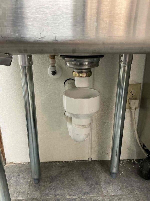 Responded to health inspector compliance issue by installing an air gap on food prep sink that was previously connected incorrectly. Attempted to address two urinals with slow drainage but determined they required professional drain cleaning. Referred client to Roto Rooter for urinal service as the blockage was beyond standard maintenance capabilities.
