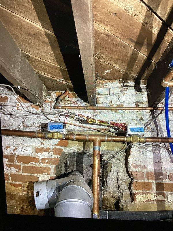 Performed diagnostic evaluation on boiler system at customer's request. Observed system operation and identified possible air entrainment in the radiator circuit. Noted an existing auto air vent that could address the issue but deferred maintenance to avoid potential leakage problems. Customer elected to postpone thorough cleaning and auto vent service until spring. Also inspected water heater for reported leakage, but no active leak was detected.