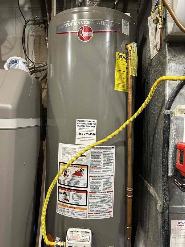 Performed comprehensive furnace tune-up including heat exchanger inspection, which revealed rust and buildup on secondary exchanger. Conducted combustion analysis and verified proper gas pressure in both high and low stages. Cleaned flame sensor, burners, pressure switch, and drain trap; inspected blower motor and wheel with no immediate concerns noted. Discussed secondary exchanger condition with homeowner and advised about potential warranty coverage for affected parts.