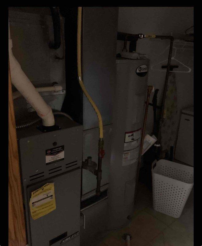 Durand, WI - Performed follow-up inspection on furnace after customer reported persistent gas-like odor, potentially consistent with "dirty sock syndrome." Visual inspection of furnace, water heater, and associated gas lines revealed no obvious source of the reported smell. Recommended customer proceed with planned plumbing inspection of under-sink vents and consider furnace replacement options as previously discussed.