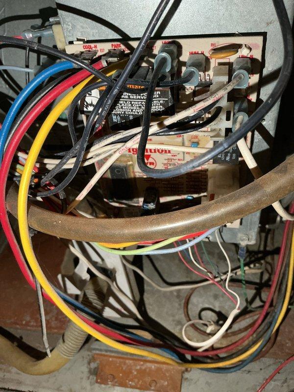 Diagnosed intermittent heating failure on 6-year-old gas furnace that was cycling on/off repeatedly. Inspection revealed cracked heat exchanger above high limit switch and power supply issues to Nest thermostat. Due to safety concerns with the compromised heat exchanger, determined unit unsafe to operate and scheduled same-day estimate for replacement.