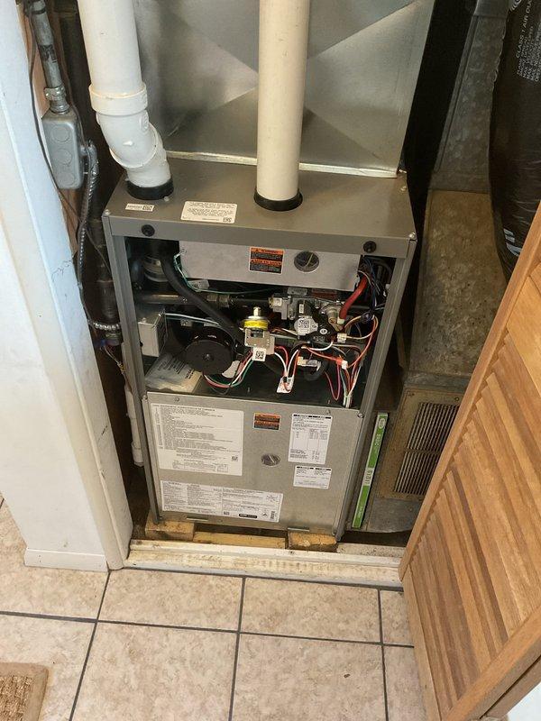 Responded to no heat call on 1-year-old Lennox furnace. Upon arrival, performed system diagnostics and determined furnace was unable to operate due to depleted LP fuel supply. Confirmed LP tank was completely empty, preventing ignition and normal heating operation. Verified all furnace components, including gas valve, ignition system, blower assembly, and control boards were in proper working condition with no mechanical failures present. Educated customer on need to maintain adequate LP fuel levels for continued system operation. Advised customer to contact LP supplier immediately for tank refill before furnace can resume normal heating function.