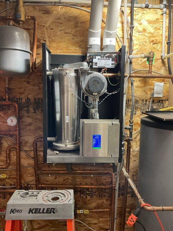 # HVAC Service Completed

Responded to no heat call for residential boiler system. Upon inspection, diagnosed failed spark ignitor preventing system from firing. Installed temporary replacement ignitor from stock to restore heat immediately. System tested and verified operational. Correct OEM ignitor ordered for permanent replacement upon arrival.