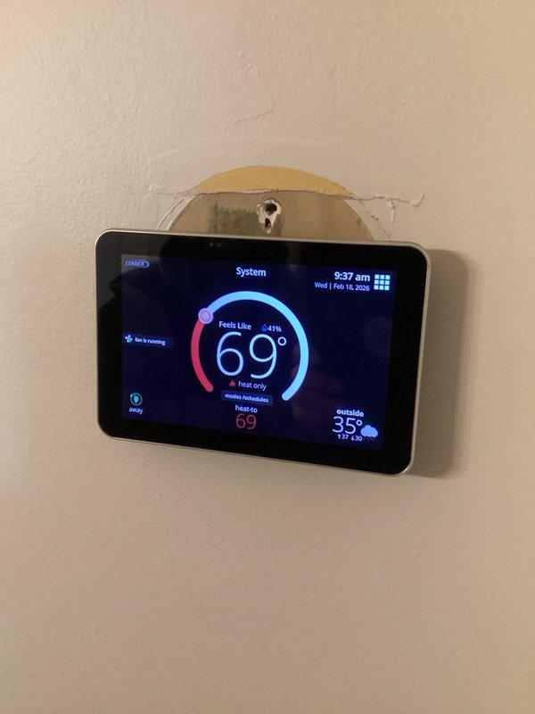 Diagnosed and resolved heat pump operational failure by checking thermostat wiring, E30 board, and furnace board connections. Removed control board connections to enable heat pump mode, programmed thermostat with appropriate heat pump settings including balance points (30°/55°), and configured humidifier. System now functioning properly in normal operation.