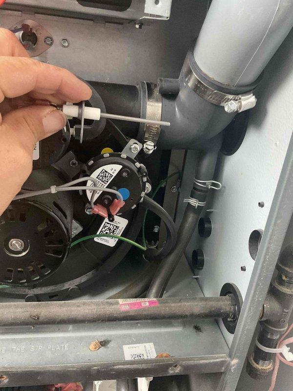 Performed complete heating tune-up service on multiple units including two furnaces, one in-floor heating boiler (garage and mud room), and two gas fireplaces. Identified and replaced dirty filter during inspection. Examined internal components of boiler system including circulator motor, wiring connections, and metal heat exchanger surfaces showing normal operational wear.