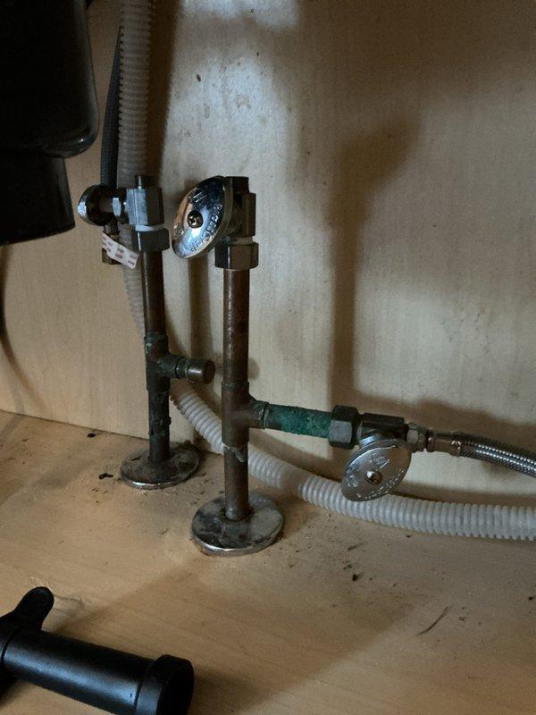 Responded to service call for leaking kitchen faucet. Upon inspection, discovered faulty shutoff valves. Installed customer-supplied kitchen faucet with new shutoff valves, connecting the supply lines properly to resolve the leak issue.