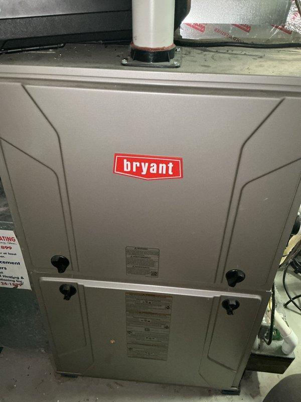 Performed routine inspection on two furnace systems: 8-year-old main basement furnace required blower wheel removal and cleaning due to dirt accumulation, now operating within proper specifications. Second furnace (20 years old) was found unsafe to operate due to failed secondary heat exchanger leaking condensation and carbon monoxide; this unit was replaced and an estimate appointment was scheduled for a new system.