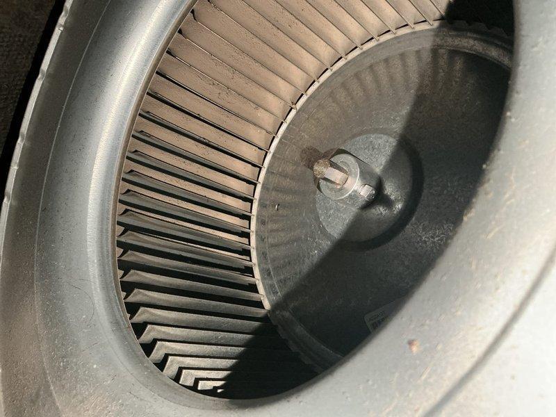 Performed routine inspection on two furnace systems: 8-year-old main basement furnace required blower wheel removal and cleaning due to dirt accumulation, now operating within proper specifications. Second furnace (20 years old) was found unsafe to operate due to failed secondary heat exchanger leaking condensation and carbon monoxide; this unit was replaced and an estimate appointment was scheduled for a new system.