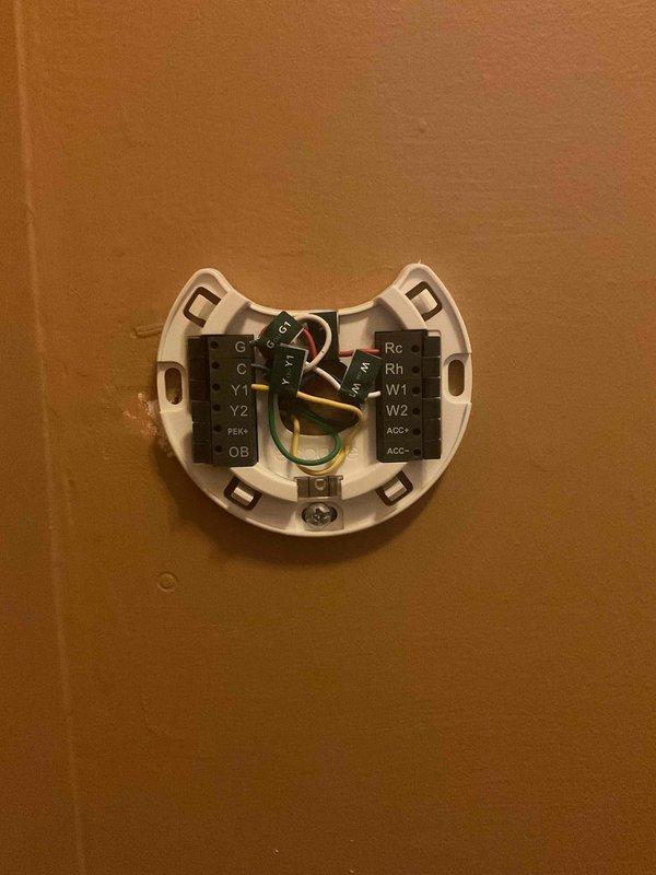 Performed scheduled furnace tune-up on Lennox system. Inspected and confirmed proper thermostat wiring connections at terminal block. Examined heat exchanger fins, which showed normal condition with no visible damage or debris accumulation. System operating within normal parameters; no issues identified.