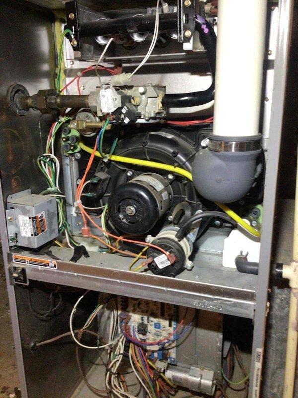 Performed annual furnace tune-up on 10-year-old FRP unit. Conducted comprehensive maintenance including flame sensor cleaning, electrical component testing, filter replacement, and condensate hose verification. Visual inspection of heat exchanger showed no issues. All systems functioning within manufacturer specifications.