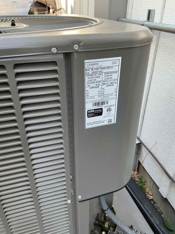 Responded to service call for a 2-year-old Lennox HVAC system experiencing refrigerant leakage issues (requiring 3 refills since installation) and an improperly installed mini-split unit. Discussed repair options including leak detection and repair, leak sealer application (noted 50% success rate for small leaks only), or complete system replacement. Customer will contact builder regarding warranty coverage for the leak repair and schedule relocation of the mini-split head unit to the correct position.