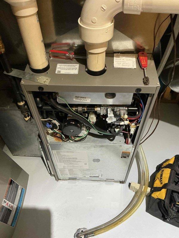 Responded to no heat complaint on 10-year-old Lennox furnace exhibiting fault codes 270 and 299. Diagnostic testing revealed intermittently sticking gas valve preventing proper gas flow. Successfully replaced faulty gas valve, restoring normal heating operation and system functionality.