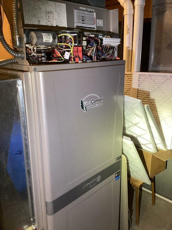 Bay City, WI - Diagnosed buzzing noise in customer's GeoComfort geothermal system, identifying a faulty 75VA transformer as the source. Submitted warranty part order for replacement transformer as unit is still under parts warranty. Provided estimate for thermostat replacement which customer declined at this time.