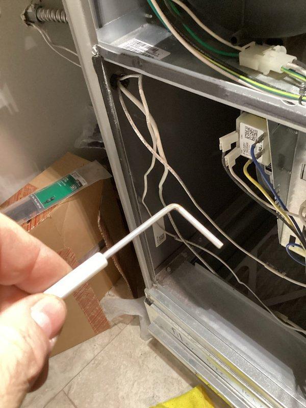 Responded to no-heat call for 5-year-old Lennox gas furnace (Model C35-24B-2F-2) which was not operating despite thermostat being set to heat. Diagnosed issue with hot surface ignitor not lighting. Inspected and cleared bugs from condensate lines and drain, then verified proper system operation through cycling test. System now functioning normally with proper ignition sequence and heating capability restored.