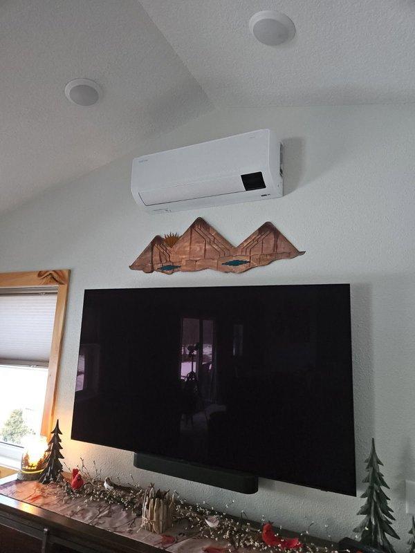 Responded to service call for a Samsung mini-split heat pump (approximately 1.5 years old) exhibiting intermittent C4 error codes and no heat operation. Upon testing, unit immediately entered defrost mode when temperature was increased. Consulted with technical support and performed diagnostic testing on temperature sensors, finding multiple sensors operating outside of specification parameters. Identified potential control board failure. Will return with replacement temperature sensors, wiring harness, and control board. If issues persist after component replacement, refrigerant charge will be evaluated.