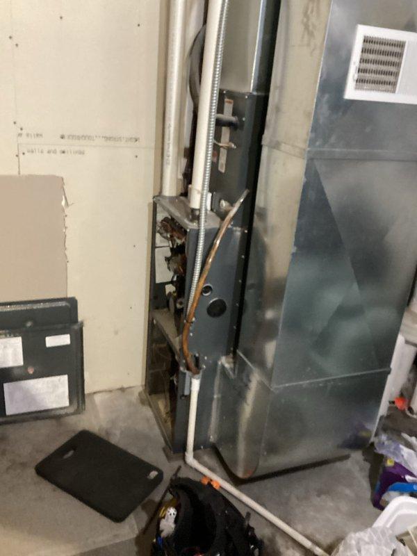 Responded to no heat call for furnace with intermittent operation. Diagnosed issue with flame sensor causing burner flame to ignite briefly then extinguish. Cleaned flame sensor, inspected heat exchanger (no defects found), and verified proper operation. System now functioning correctly.